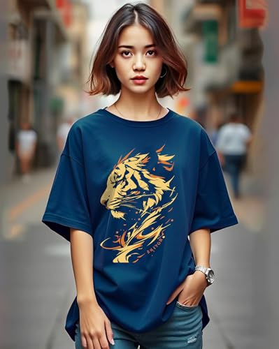 Image of AUSK Oversized T-Shirts || Printed Half Sleeve Tshirt for Womens