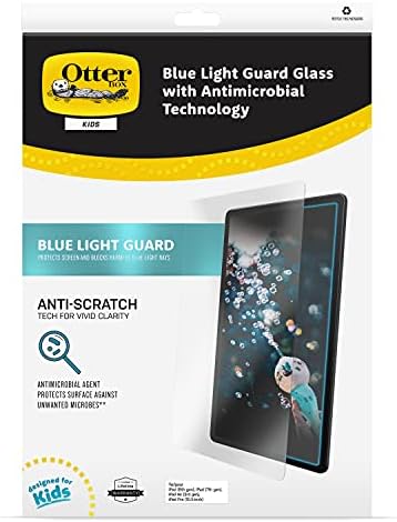 OtterBox Kids Blue Light Alpha Glass Screen Protector for iPad 10.2-Inch (7th gen 2019 / 8th gen 2020 / 9th gen 2021), Tempered Glass, x2 Scratch Protection