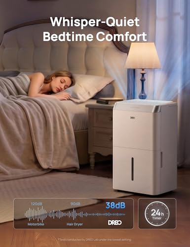 Dreo 20L/day Smart Dehumidifier Low Energy, 38dB Quiet, Laundry Dry, Whole House, Humidity Sensor & Display, 24H Timer, Large Room Auto, 3 Speed, Humidity Control, Good Housekeeping Institute Approved - Image 5