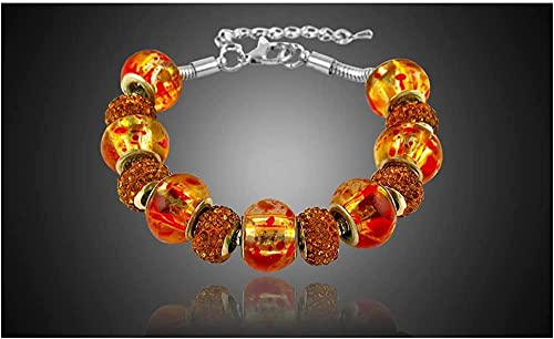 Savlano Silver Tone Snake Chain Charm Bracelet Crystal and Murano Glass Beads with 2 inch Extension for Women Comes with Gift Box by Savlano - Image 4