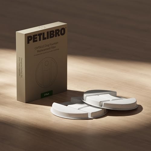 Image of PETLIBRO Replacement Filters for Capsule Dog Fountain PLWF008, 1 Month Set of Filters for Dog Water Dispensers, 2 Count Pack, White