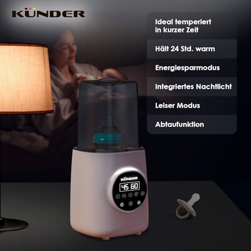 10-in-1 Flaschenwärmer Baby, Babykostwärmer mit schnellem Aufwärmen, Warmhalten, Abtauen – Babyflaschen Wärmer mit LCD-Display und Fernbedienung, Sterilisator für Babyflaschen, Baby Bottle Warmer