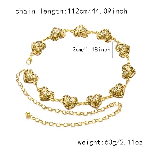 Harlermoon Western Metal Chain Belt Waist Chain for Women Metal Chain Belt Gold Silver Boho Cowgirl Waist Link for Women2