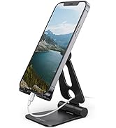 Lomicall アルミ 折り畳み スマホスタンド : コンパクト 卓上 折りたたみ 携帯 立て 角度調整 スマートフォン 置き 台 机 デスク アイフォン すまほ スマフォ アイホン アンドロ...