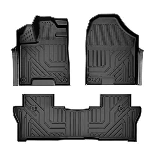 Mixsuper Custom Fit Floor Mats for 2019-2023 Honda Passport All Weather Floor Liners Durable 1st and 2nd Row Set Black