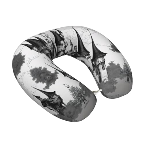 Almohada de viaje espuma viscoelástica cuello negro miniatura 2