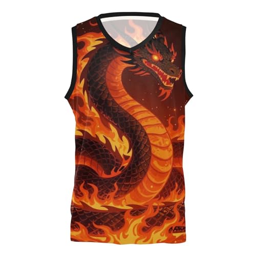 Maillot de basket unisexe et jeunes au motif dragon