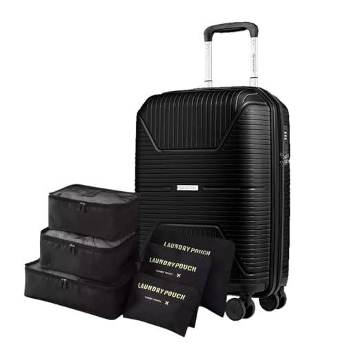 Mala de Bordo 10kg em Polipropileno para Cabine com Kit Organizador 6 Peças (Polipropileno, Prime Preto)