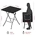 eSituro Klapptisch Gartentisch, Beistelltisch Outdoor, klappbarer Balkontisch Campingtisch Bistrotisch, Quadratische Tischplatte in Rattanoptik, Schwarz, 61x73x61 cm