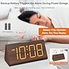 DreamSky Wooden Digital Alarm Clocks for Bedrooms - Electric Desk Clock with Large Numbers, USB Port, Loud Alarm for Heavy Sleepers, Adjustable Volume, Dimmer, Snooze, DST, Wood Décor, Adapter Powered #3