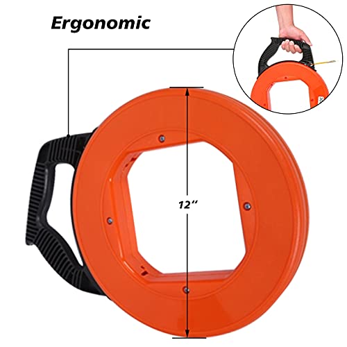 Fithoist Fiberglass Fish Tape 100Ft Electrical Cable Puller 4Mm X 30M Fish Tape Reel Great For Pull Communication Cable Line Long Runs With Plastic Case Wire Pulling Tool #TOP2