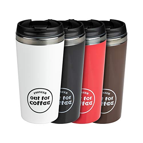 Pioneer Flasks CMG300R Taza de Viaje, 0.3 litros, Acero Inoxidable, Blanco - Imagen 5