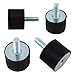 CLAHJQX 4Pcs M10 Thread Rubber Mounts VD Type Rubber 40x30mm Shock Absorber for Air Compressors/Garage Motor with Studs, Rubber Cylindrical Vibration Isolation Mount