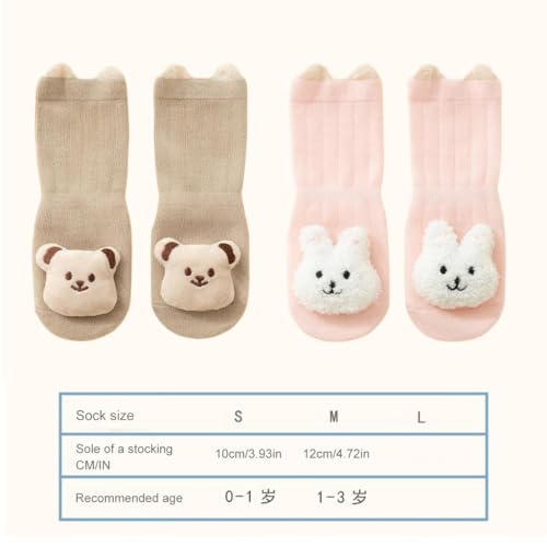 Cartoon Pattern Grippy Socks Baby Toddler Cotton Stockings With Soles For Girls Boys 0-32