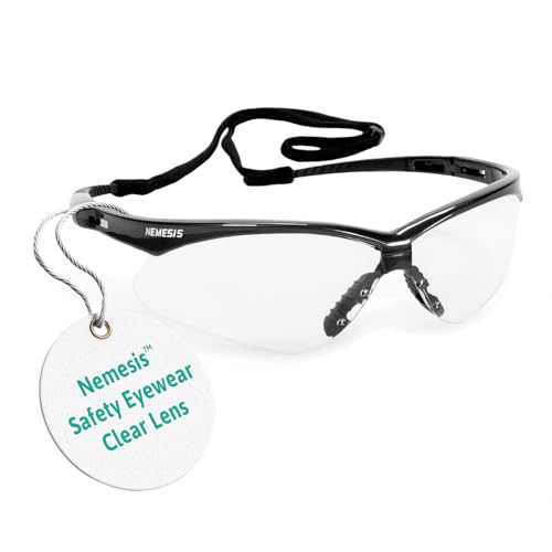 Ansell KleenGuard Nemesis Safety Glasses Anti-Fog PPE Eye Protection, Lightweight Wraparound Eyewear for Construction, Shooting, Outdoor & Industrial Use – Transparent, Single Pair