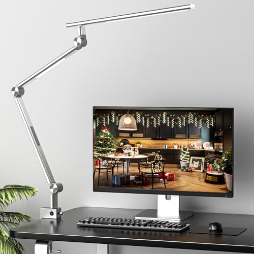 VERSKI Schreibtischlampe LED, Dimmbar 18W Doppelte Lichtquelle...