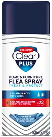 Bob Martin Clear Plus | Flea Spray for the Home & Furniture | Kills Fleas, Ticks & Dust Mites | Fast Effective Household Treatment (500ml)