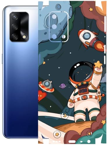 Image of AtOdds - Full Body Back Screen Guard Protector Film - Lamination Wrap Skin Sticker Compatible with Oppo F19 | Scratchproof Matte Finish (Space)