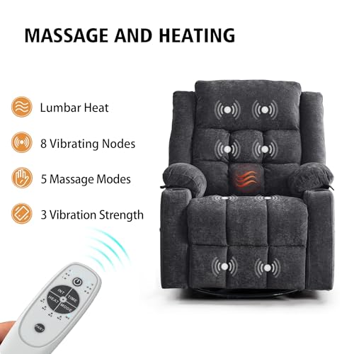 Sillón con función elevadora y masaje tela gris miniatura 4
