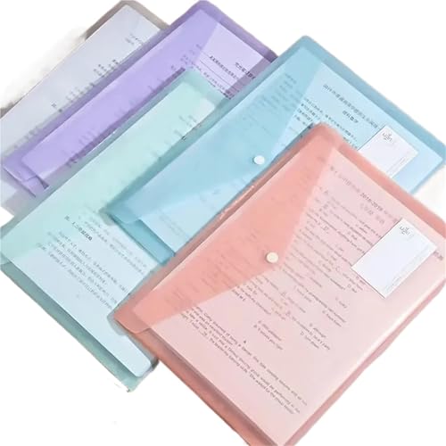 Enveloppes transparentes étanches en PP réutilisables à bouton pour protéger les dossiers fragiles