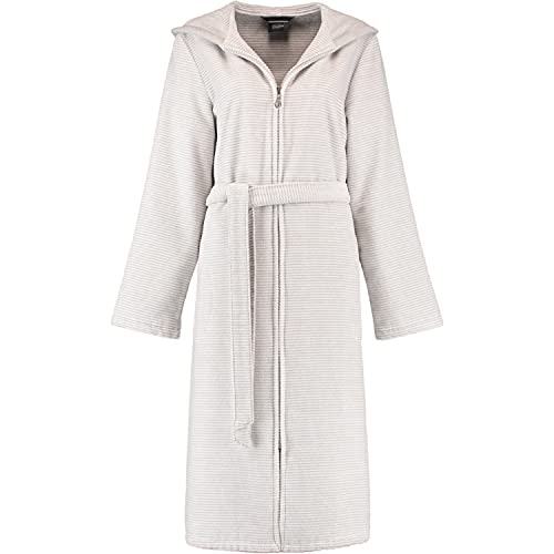 Preisvergleich Produktbild Cawö Home Bademantel Damen Kapuze Two-Tone 6432 Platin - 76 L