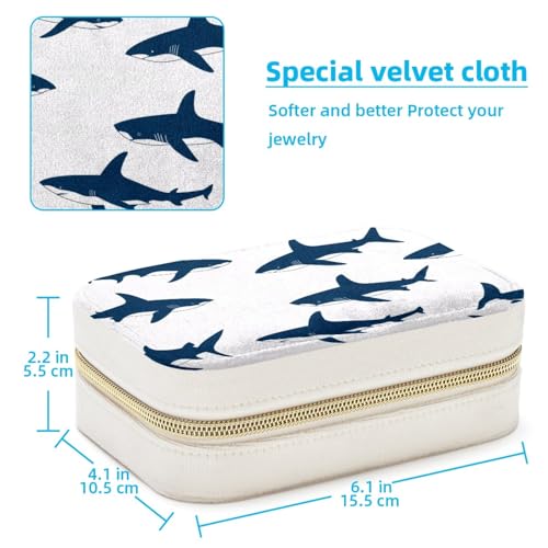 Boîte à bijoux requin avec compartiments dédiés colliers et bagues