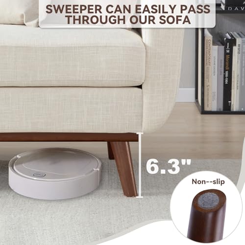 Image of Kingfun 77.2 inch W Loveseat Sofa, Mid Century Modern Decor Love Seat Couches for Living Room, Button Tufted Upholstered Furniture, Solid & Easy to Install Small Couch for Bedroom Office Apartment, Beige