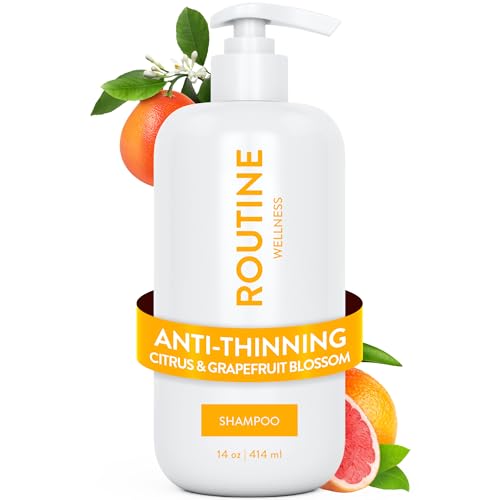 Image of Routine Wellness Anti-Thinning Volumizing Shampoo for Thinning Hair & Hair Loss - Grow Your Confidence with Biotin & DHT Blockers - 14 oz Citrus & Grapefruit Blossom