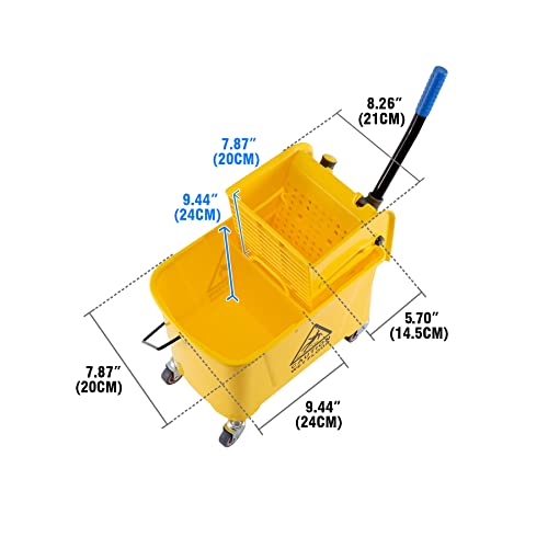 Xuanyue Mop Bucket With Wringer On Wheels, Down Press Wringer And 360° Universal Wheel, 20L Mop Bucket, Polypropylene For Hotel Household Industrial Cleaning #TOP3