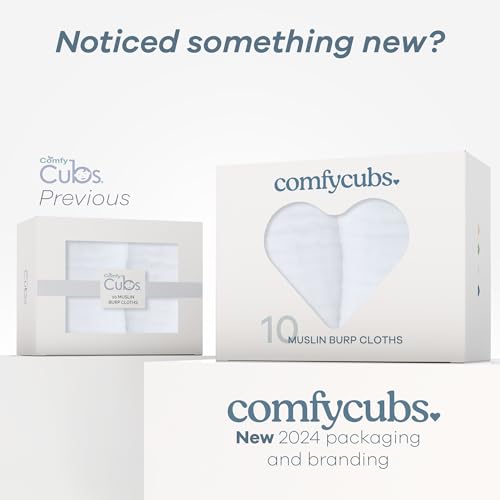 Comfy Cubs CC-109 Muslin Burp Cloths Set Large 100% Cotton Hand Washcloths For Babies, Baby Essentials 6 Layers Extra Absorbent And Soft Boys & Girls Baby Bibs & Burp Cloths Set thumb #5