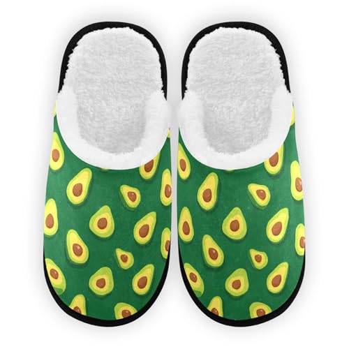 Avocado Cartoon Green Slippers For Women Men Soft Memory Foam Non-Slip Fruit Winter Indoor House Shoes Travel Slipper