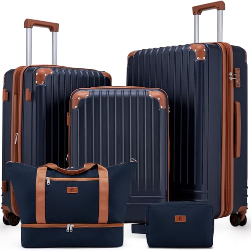 Image of KUNEL Luggage Sets 5 Piece, Hardshell Expandable Suitcase, 20 /24 /28inch