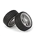 BQLZR 2.44 Inch Diameter Black Plastic Drift Tires & Grey Aluminum Alloy 5 Spoke Wheel Rim for RC 1:10 Car