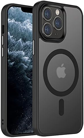 Tigowos Magnetic Guardian Designed for iPhone 11 Pro Case [10FT-Grade Drop Tested & Compatible with MagSafe] Slim Translucent Matte Case for iPhone 11 Pro Phone Case (5.8"), Black