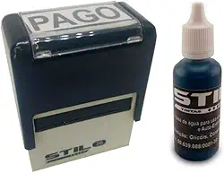 Carimbo Automático Stilo 20 / Pago, Tubo de Tinta, Preto