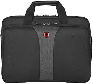 Wenger 600648 LEGACY 16 Inch Double-Gusset Laptop Case, Airport-Friendly Case with Padded Triple Protect Compartment in Black/Grey {15 Litre}