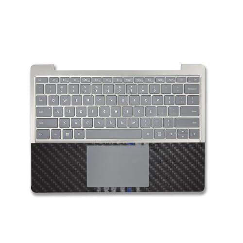 Image of MightySkins Carbon Fiber Skin Compatible with Microsoft Surface Laptop Go 3 (2023) Full Wrap Kit - Thin Blue Line | Protective Durable Textured Carbon Fiber Finish | Made in The USA