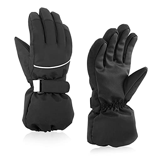 Image of BAVST Kids Winter Glove Boys Girls Snow Ski Waterproof Gloves for Teens Fleece Lining Warm Mittens Outdoor