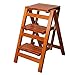 MTYLX Marchepied, 2 En 1 Léger Pliant Portable Multifunctionalfolding Marchepied, En Bois Massif Échelle Accueil Cuisine Croissant Ladder Chaise Escabeau 3 Épaississement Étape Banc Tabouret Charge M