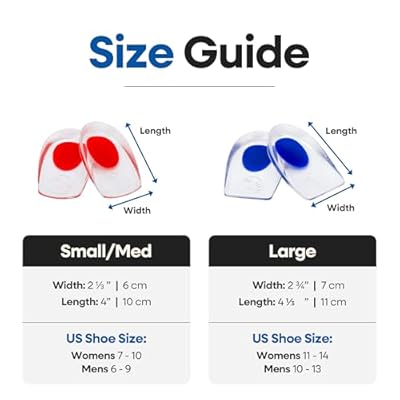 Gel Heel Pads for Shoes | Plantar Fasciitis Heel Cups for Pain Relief | Silicone Cushions for Bone Spur Relief | Protector Insoles | Sore Heal Bruised Feet | Shoe Inserts for Women & Men (S/M 3-Pair)