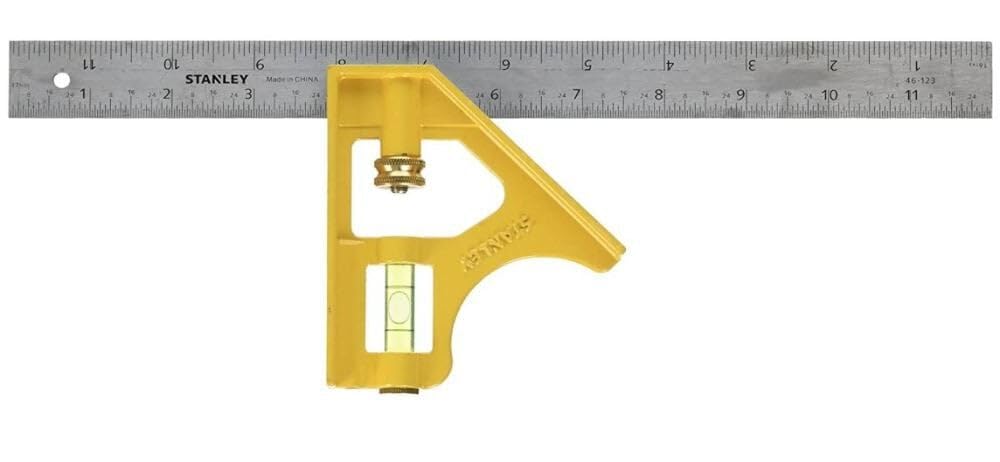 Équerre combinée Stanley 46-123 en acier rectifié pour traçages précis de menuiserie