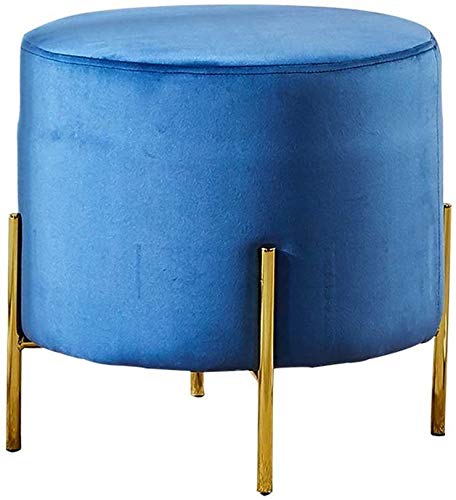 Stainless Steel Round Footstool, Metal Footstool Home Sofa Stool Solid ColorSYKLXBH