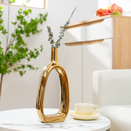 Weidilidu Ceramic Vase Golden Set Of 2 Modern Home Decoration Porcelain Vase Flower Vase Frosted Statue Decoration (W616) #TOP6