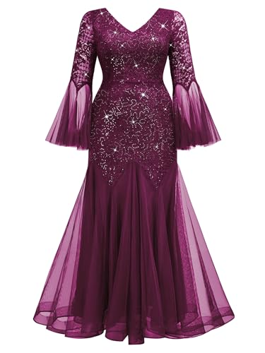 Image of MISSMAY Women's Plus Size Formal Evening Gowns Sequin Mermaid Tulle Dresses