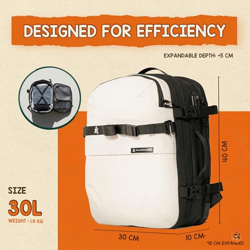Image of TRAVEL LIKES ME DayVault 30 L backpack- small anti theft 15.6 + inch travel laptop bag for man women, cabin flight 7 Kg latest travelling accessories for work or luxury trips
