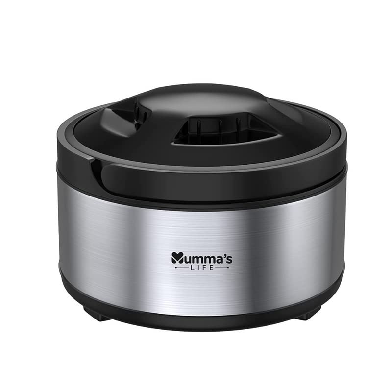 Mumma's LIFE Stainless Steel Thermoware Casserole For Roti/Chapati | Double Wall Insulated Hot Pot for Hot Meal/Chapati/Curry set of 2 (2000ml & 2500ml) 4