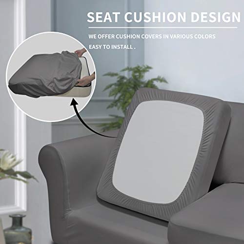 Image of Easy-Going 4 Pieces Oversized Stretch Couch Cover for Dogs Washable | Sectional Sofa Slipcover for 3 Separate Cushion Couch - Elastic Furniture Protector for Pets, Kids Light Gray