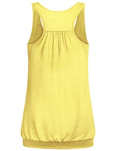 Miusey Yoga Tops For Women Loose Fit Womens Sleeveless Round Neck Loose Fit Racerback Workout Clothes Exercise Tank Tops For Leggings (Medium, Yellow) #TOP1