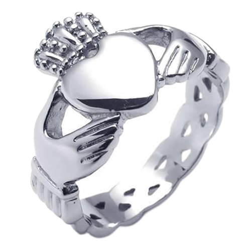 Bague biker acier inoxydable pour homme et femme un anneau couronne stylé au quotidien