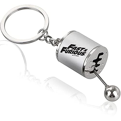 New Fast & Furious 9 Shifter Keychain, Silver Gear Shifter Keyring, Creative Transmission Keychain, Fast and Furious 9 Manual Shift Lever Style Keychain for Fast and Furious Fans